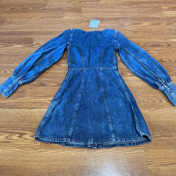 GANNI Denim long sleeve mini dress size 32 / US 0 - Picture 14 of 15
